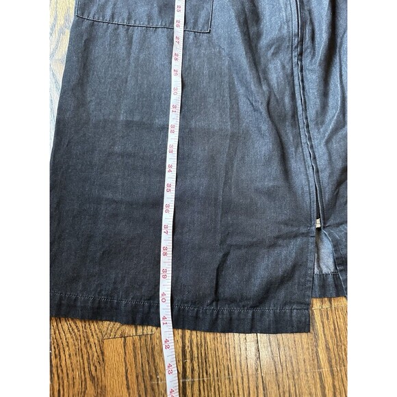 Go‎ Softly Patio Black Denim Embroidered Sleeveless Zip Dress 100% Cotton Size S - Picture 8 of 8